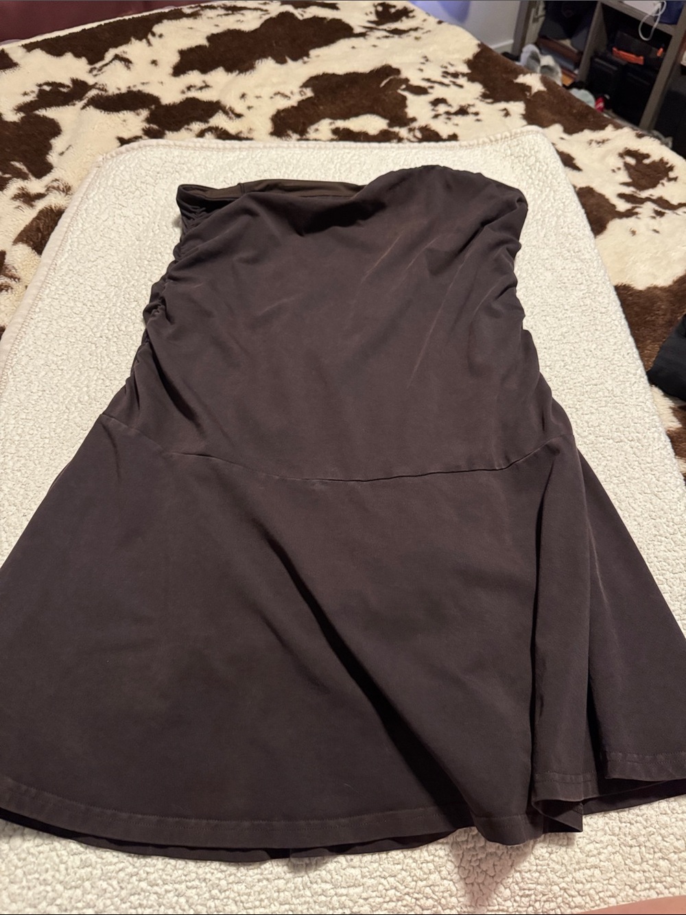 Strapless Brown Flared Dress - Offline by Aerie